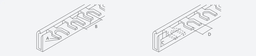 Размеры шины Fork 1P